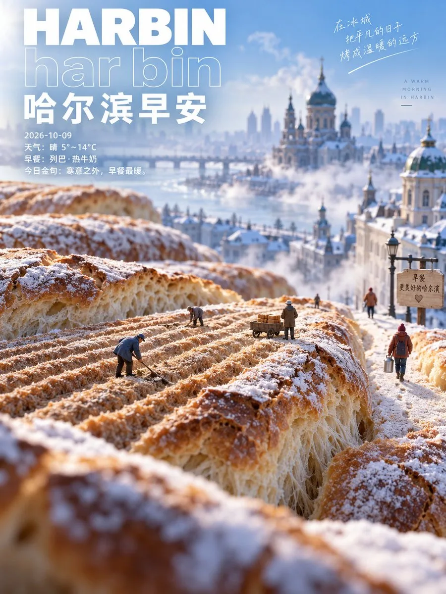 Surreal landscape of steaming rice noodle rolls with tiny chefs and a city skyline. (3)