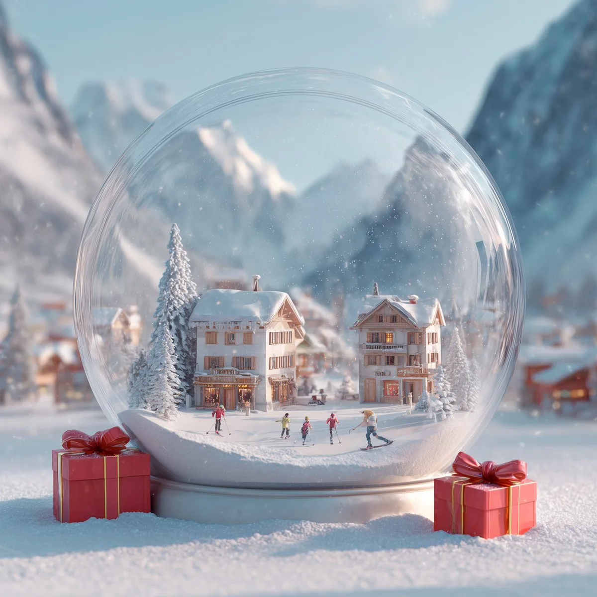 A cozy night scene lit by warm, glowing lights. (2)