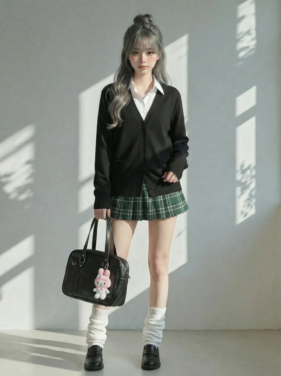 A stylish digital fashion outfit design with modern textures and artistic details. (3)