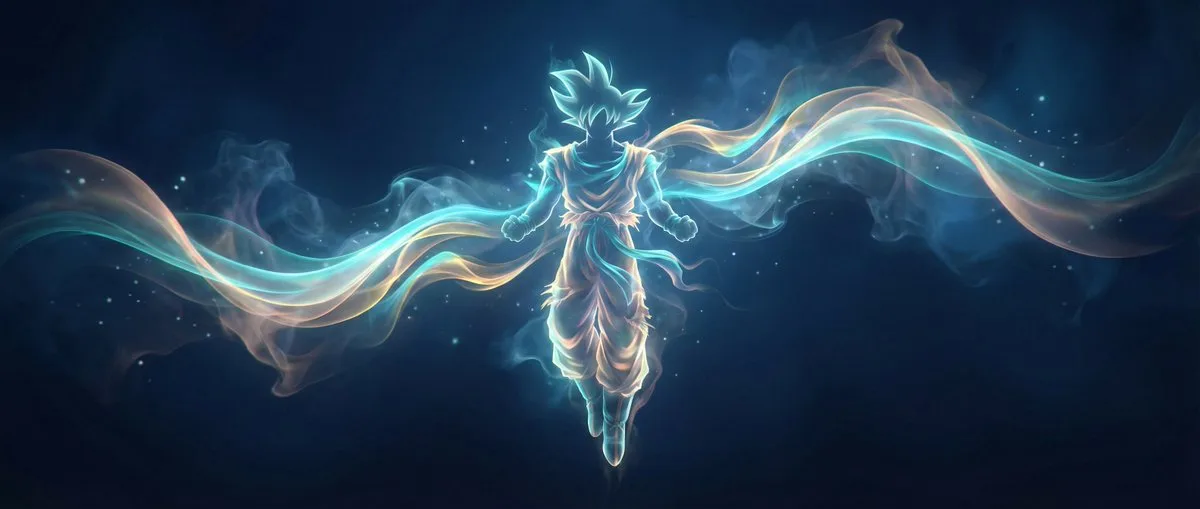 Ethereal glowing silhouette in a panoramic fantasy digital artwork (3)