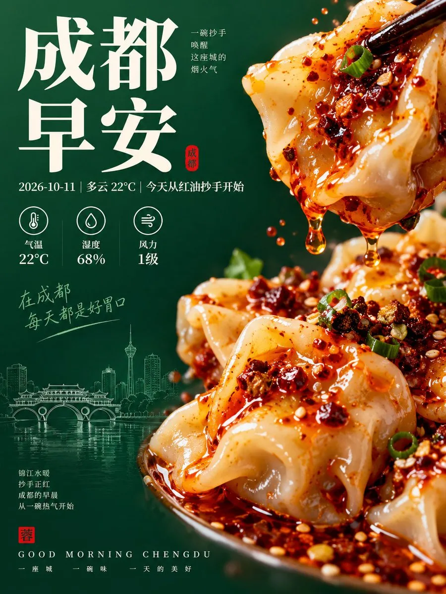 Close-up of steaming Shanghai pan-fried buns with city skyline background. (2)