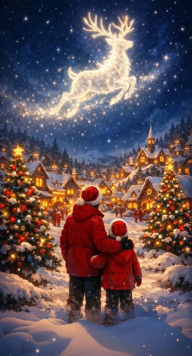 Bright and vibrant festive holiday celebration scene with cheerful colors.