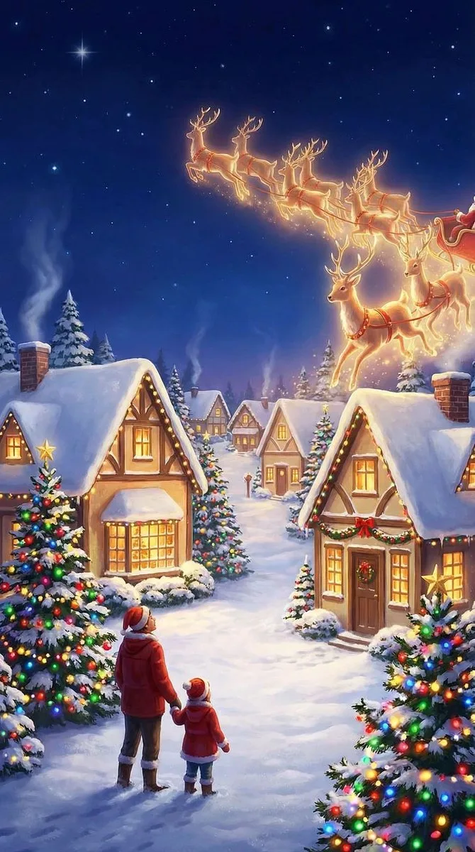 Bright and vibrant festive holiday celebration scene with cheerful colors. (2)