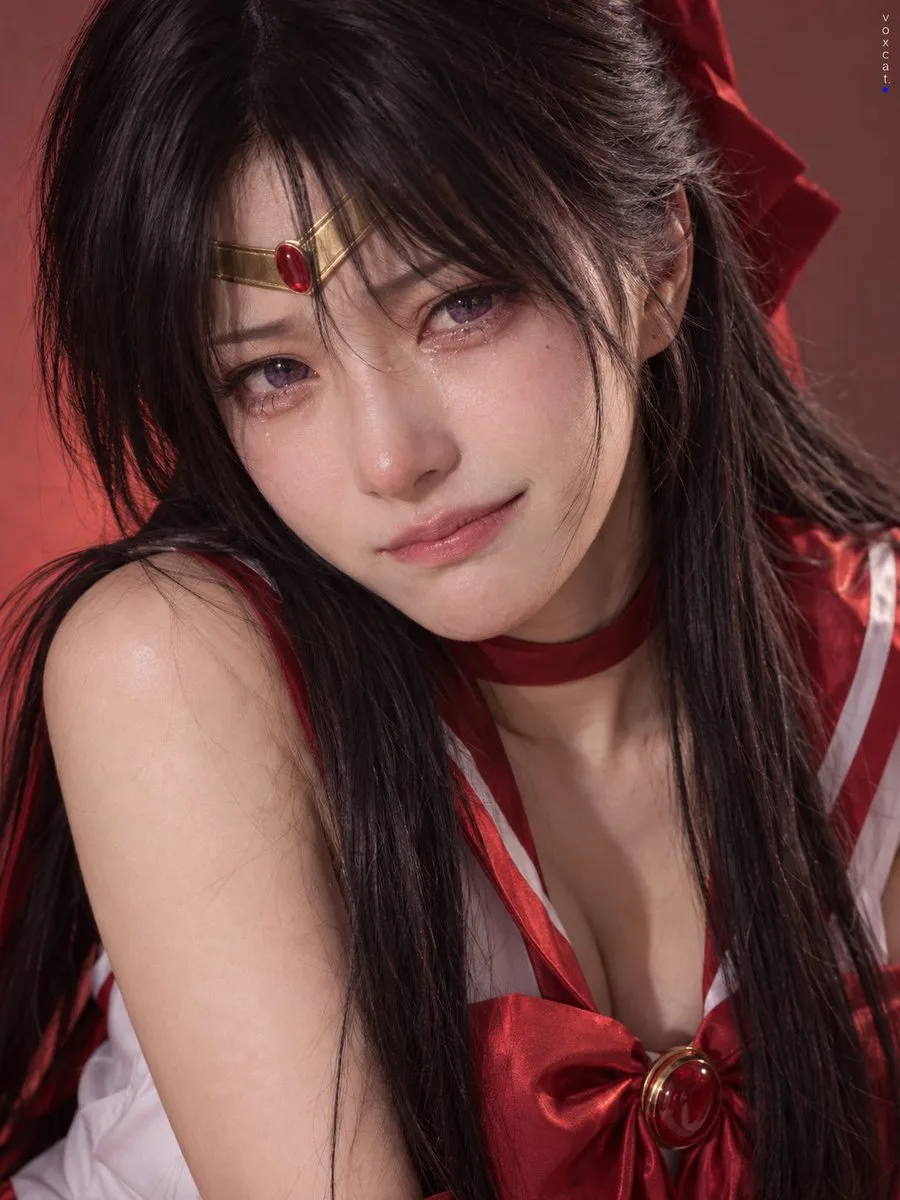 Close-up portrait of an adult face with a complex expression of sadness and hidden smugness. (4)