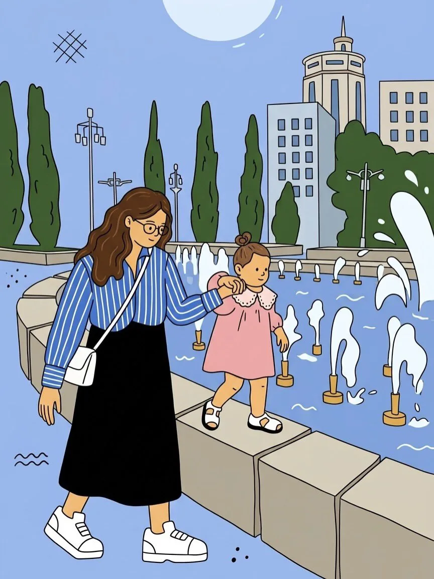 A clean, colorful hand-drawn 2D cartoon illustration with pastel colors.