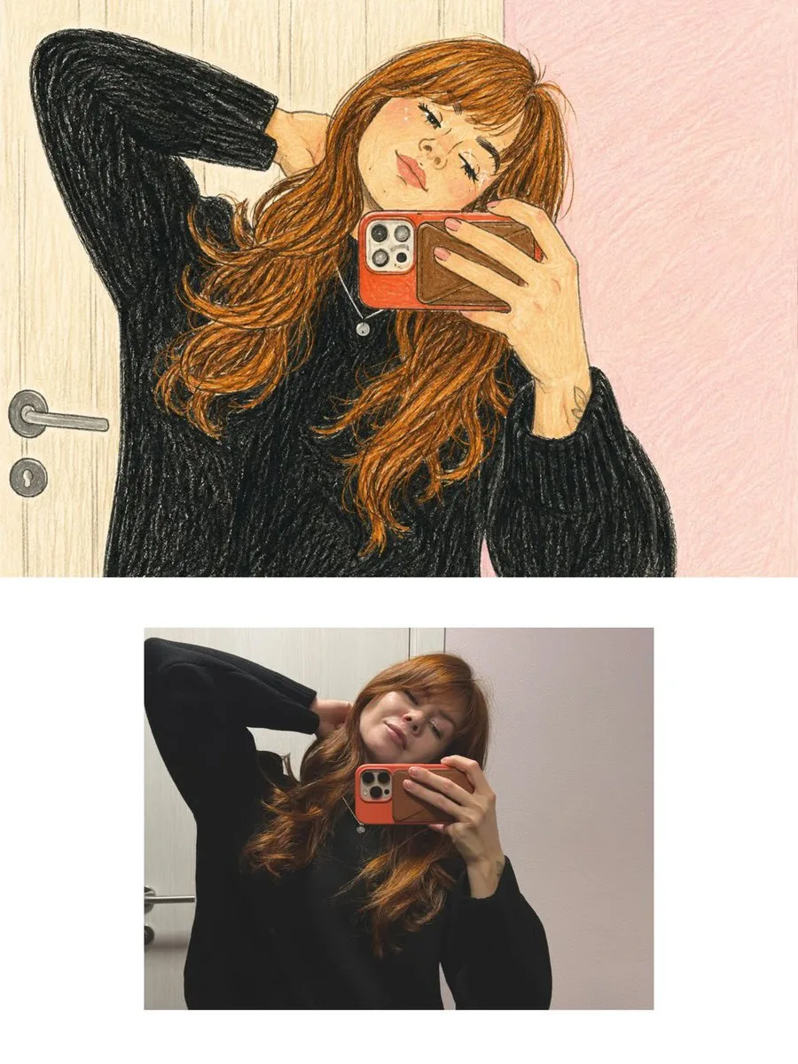 Hand-drawn colored pencil illustration on textured cream paper with soft shading