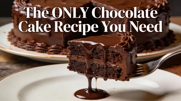 A decadent slice of chocolate cake with dripping molten ganache on a fork.