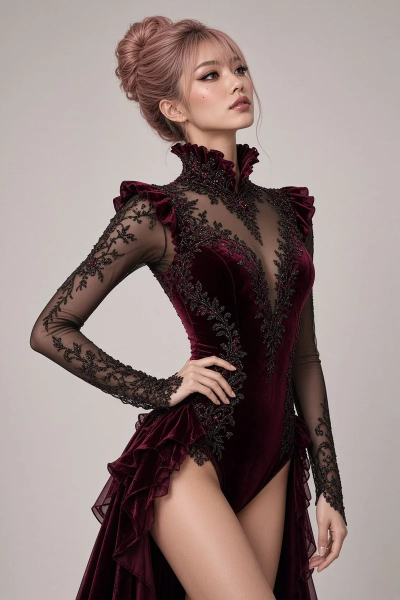 Social Media Post - Red Velvet Leotard Portrait Comparison